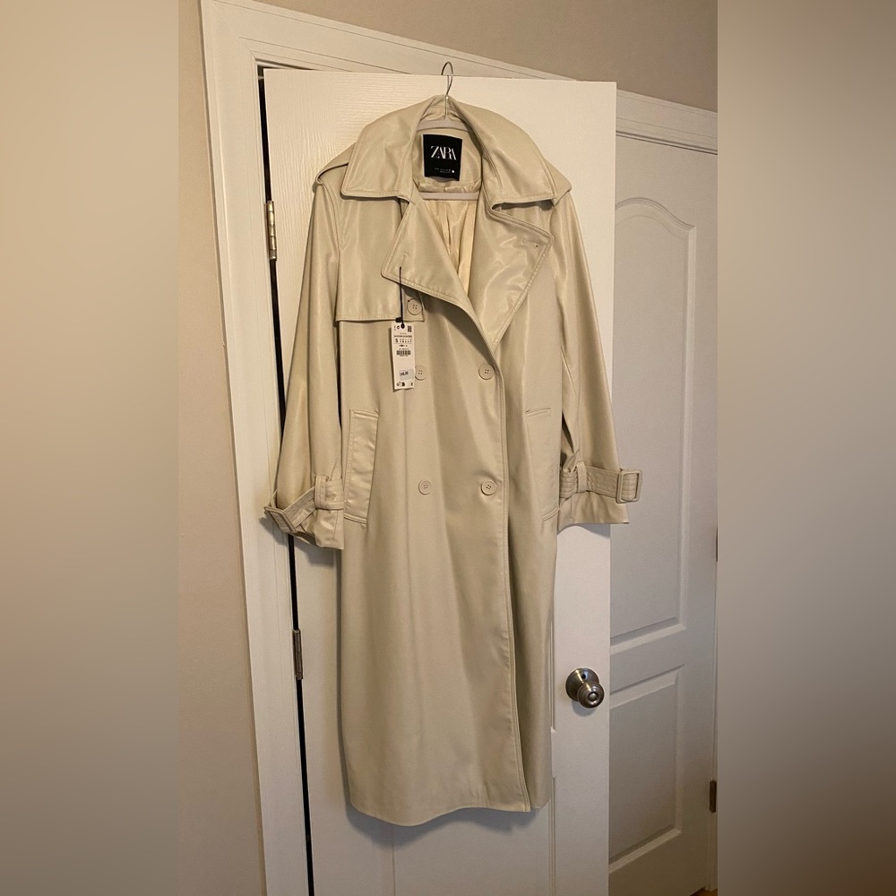 Zara Faux Leather Trench Coat